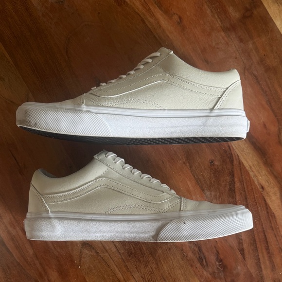 Vans Off The Wall Off White Leather Lace-Up Side-Zip Unisex Sneakers 7.5 M 9.0 W - Picture 11 of 12